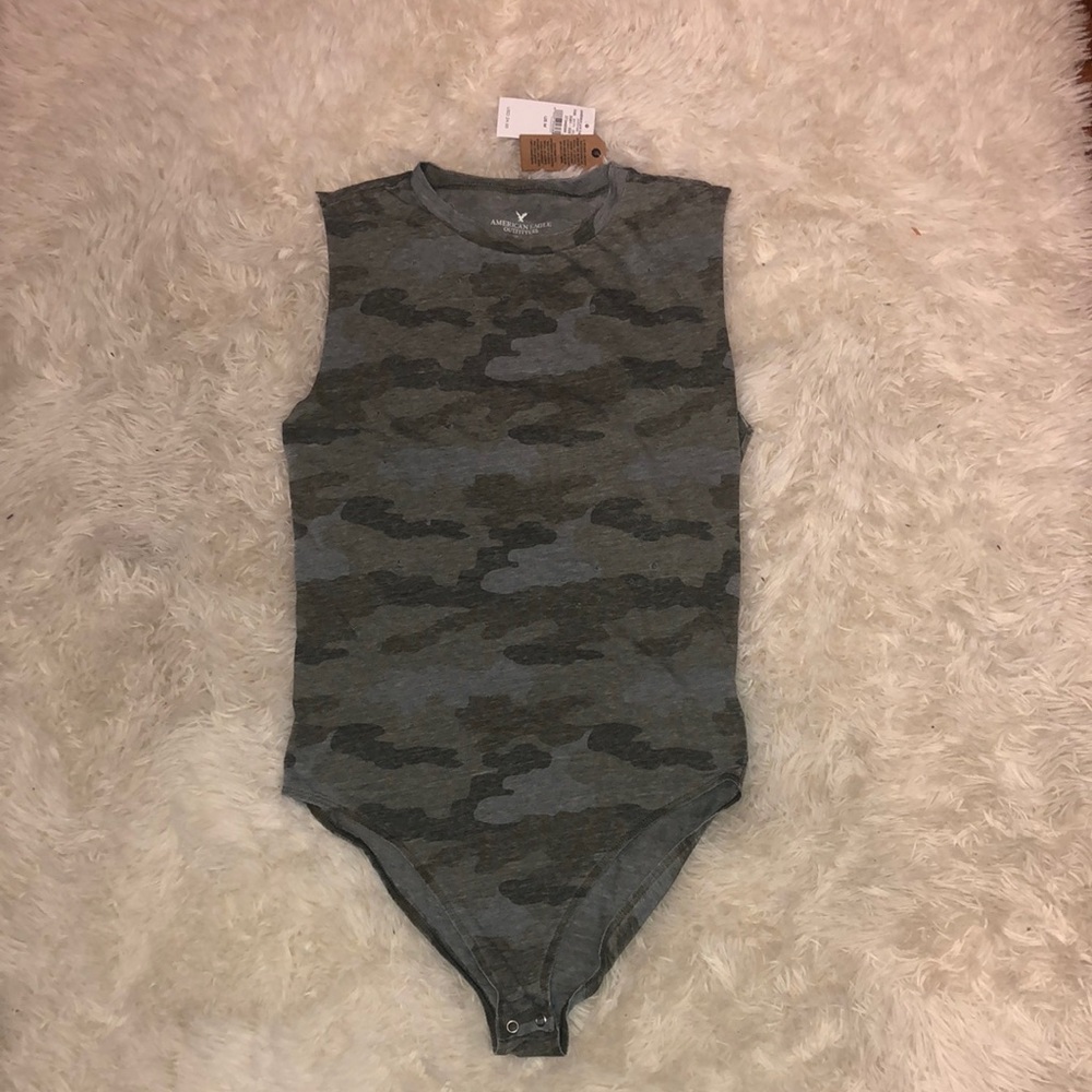 American Eagle Distressed Camo bodysuit